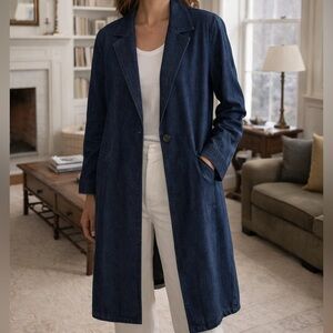 BFA Classics Long Denim Jacket Cotton Large Denim Blazer Coat Longline
